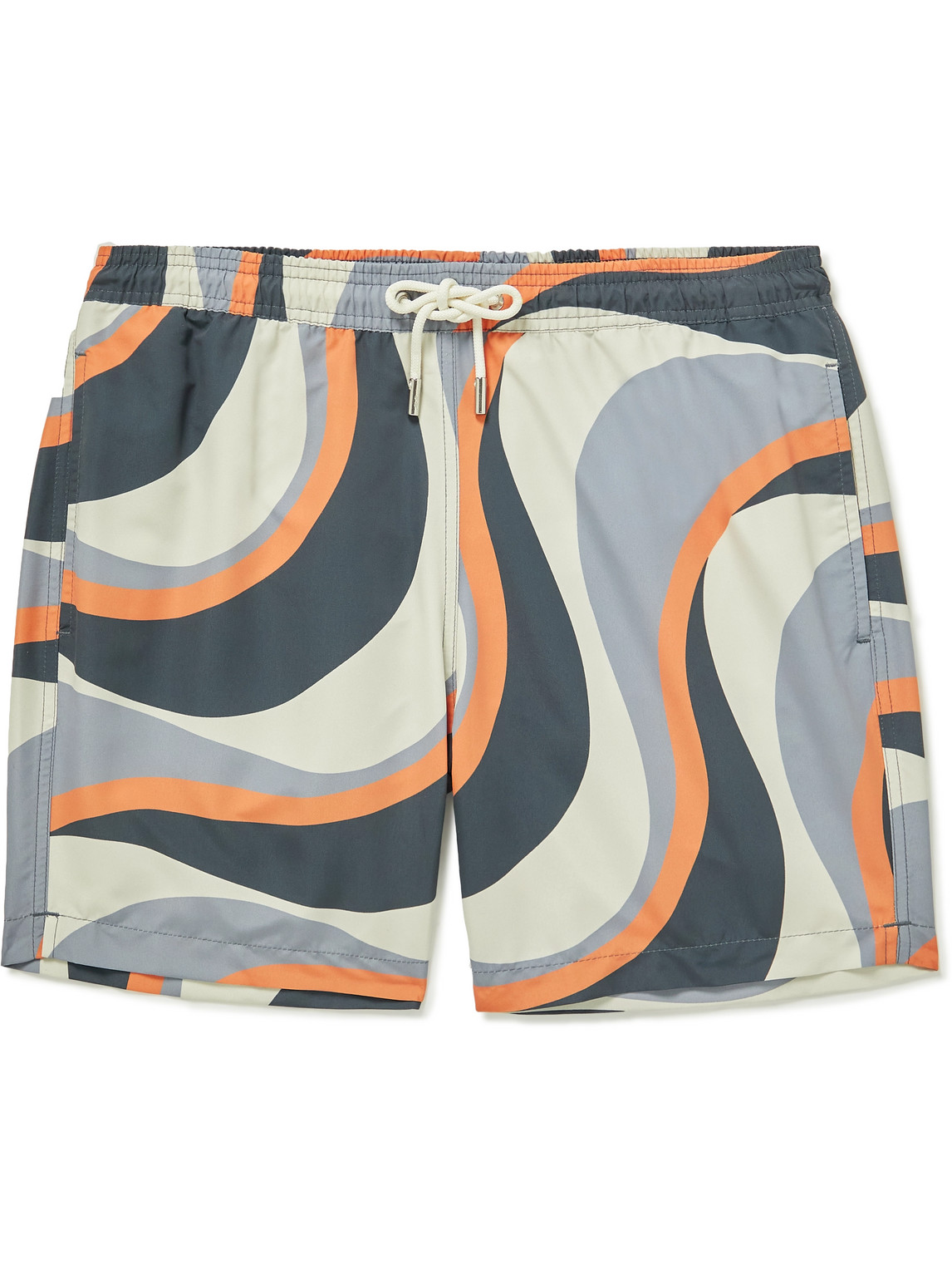 Mr P. - Straight-Leg Mid-Length Irregular Wave Printed Recycled Swim Shorts - Men - Gray - XS von Mr P.
