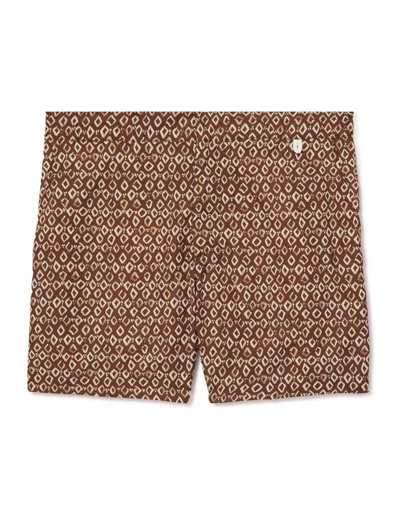 Mr P. - Straight-Leg Mid-Length Printed Swim Shorts - Men - Brown - XXL von Mr P.