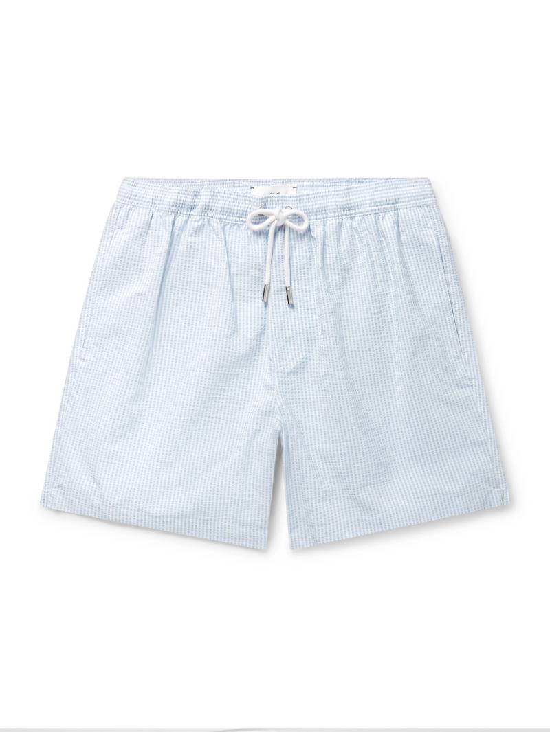 Mr P. - Straight-Leg Mid-Length Striped Seersucker Swim Shorts - Men - Blue - XL Mr P. - Straight-Leg Mid-Length Striped Seersucker Swim Shorts - Men - Blue - XL von Mr P.