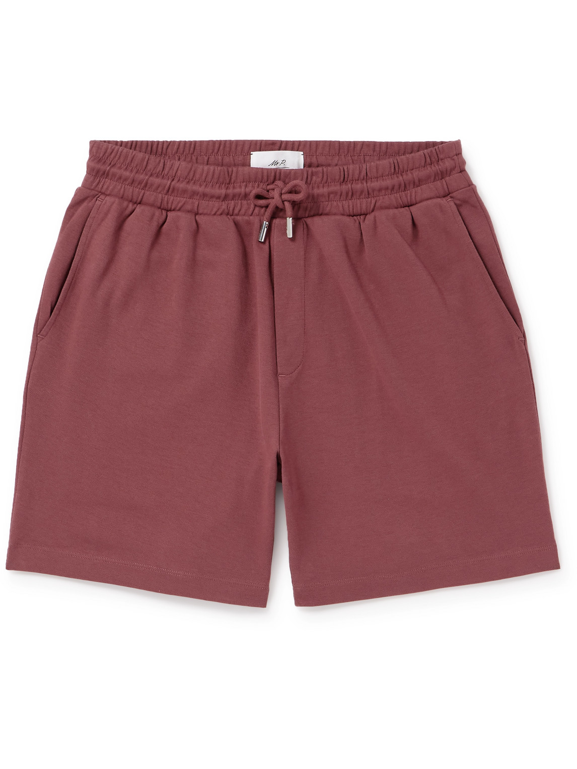 Mr P. - Straight-Leg Organic Cotton-Piqué Drawstring Shorts - Men - Red - L von Mr P.