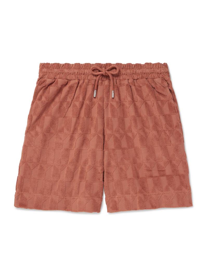 Mr P. - Straight-Leg Organic Cotton-Terry Jacquard Drawstring Shorts - Men - Orange - S von Mr P.