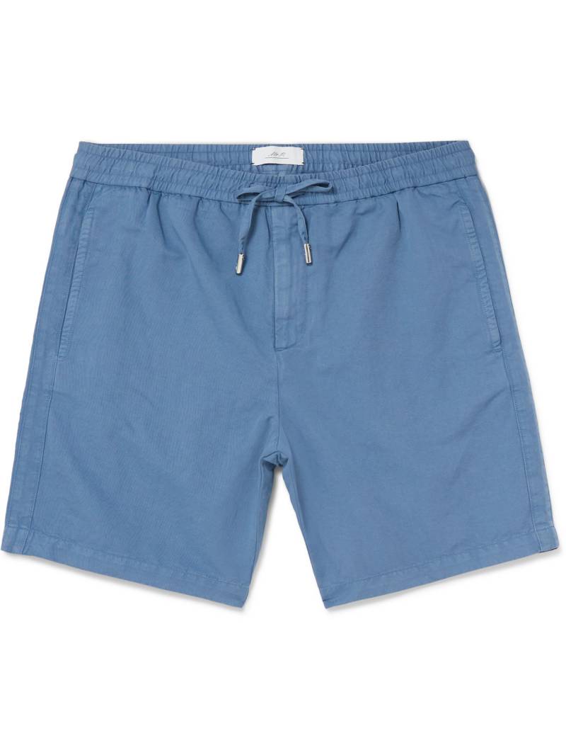 Mr P. - Straight-Leg Organic Cotton and Linen-Blend Drawstring Shorts - Men - Blue - 36 Mr P. - Straight-Leg Organic Cotton and Linen-Blend Drawstring Shorts - Men - Blue - 36 von Mr P.