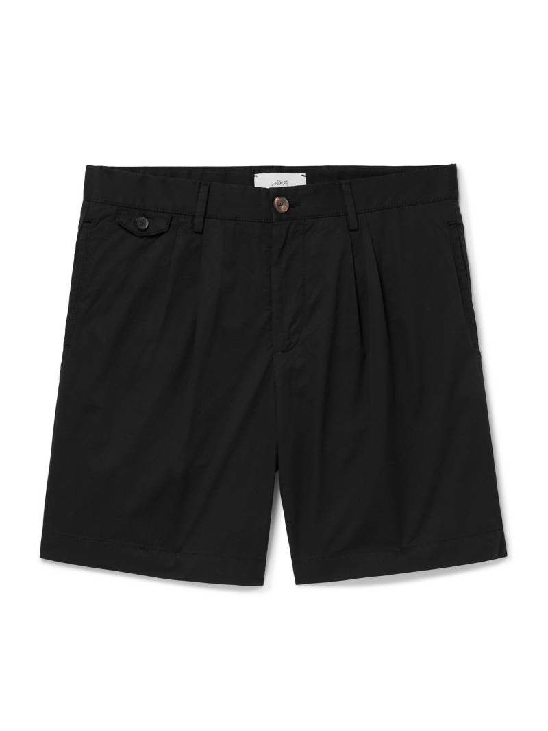 Mr P. - Straight-Leg Pleated Organic Cotton-Poplin Shorts - Men - Black - 40 Mr P. - Straight-Leg Pleated Organic Cotton-Poplin Shorts - Men - Black - 40 von Mr P.