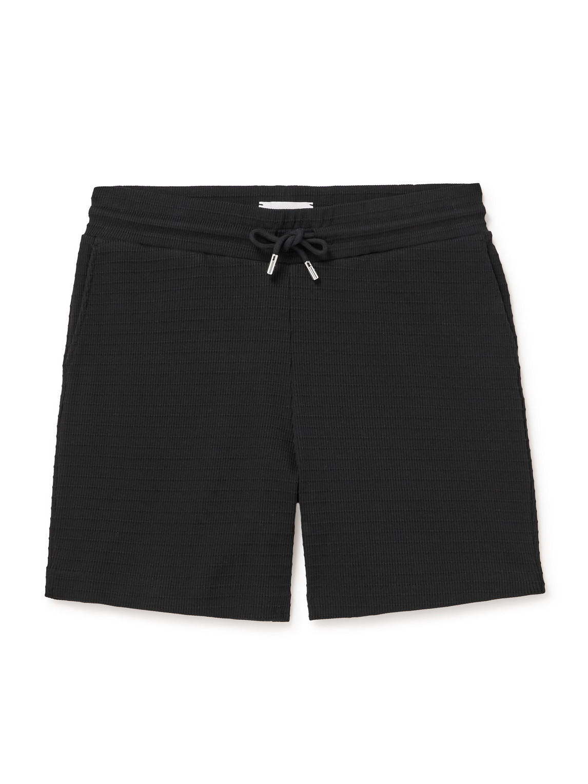 Mr P. - Straight-Leg Ribbed Organic Cotton-Jersey Drawstring Shorts - Men - Black - 3XL von Mr P.