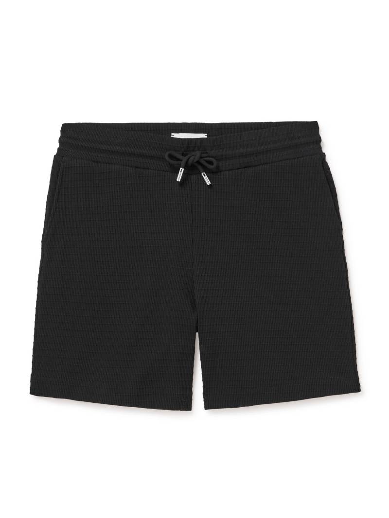 Mr P. - Straight-Leg Ribbed Organic Cotton-Jersey Drawstring Shorts - Men - Black - 3XL von Mr P.