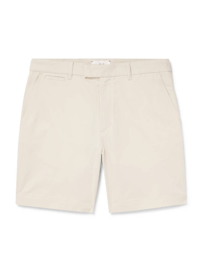 Mr P. - Straight-Leg Stretch Recycled Cotton-Blend Twill Golf Shorts - Men - Neutrals - 40 von Mr P.