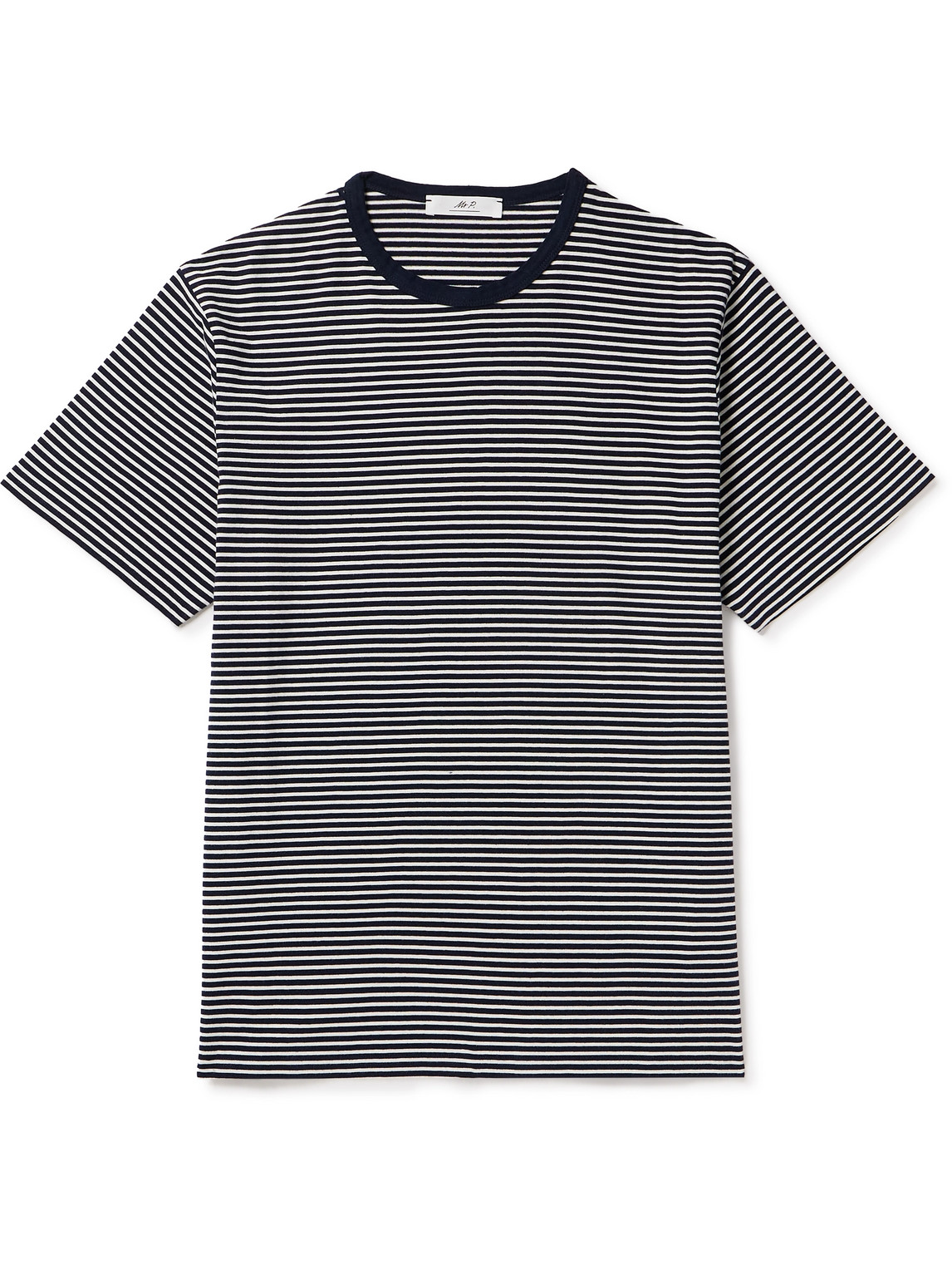 Mr P. - Striped Cotton-Jersey T-Shirt - Men - Blue - L von Mr P.