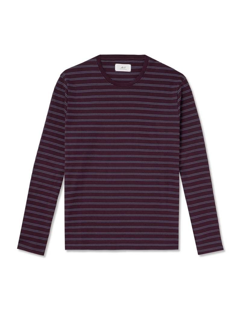 Mr P. - Striped Cotton-Jersey T-Shirt - Men - Purple - XS von Mr P.