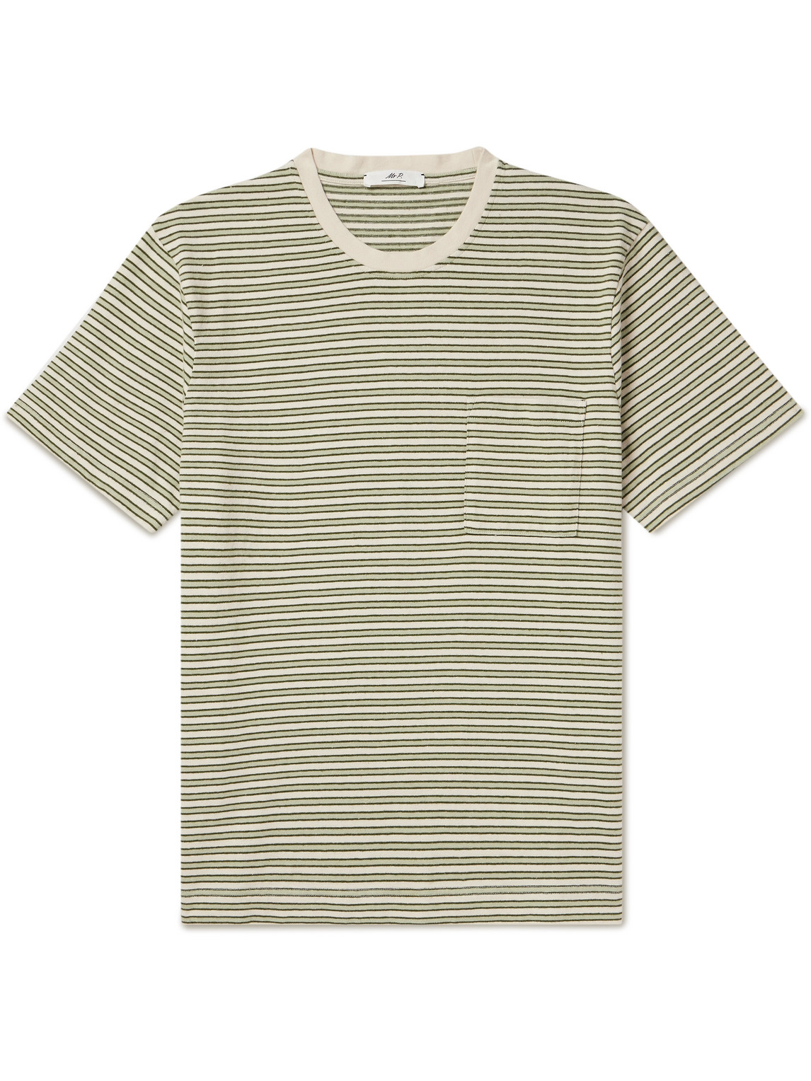 Mr P. - Striped Organic Cotton-Jersey T-Shirt - Men - Green - L von Mr P.