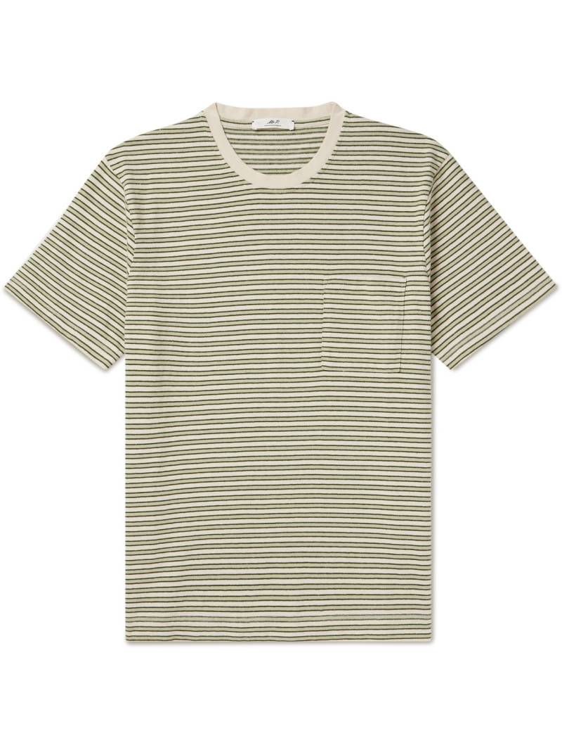 Mr P. - Striped Organic Cotton-Jersey T-Shirt - Men - Green - S von Mr P.