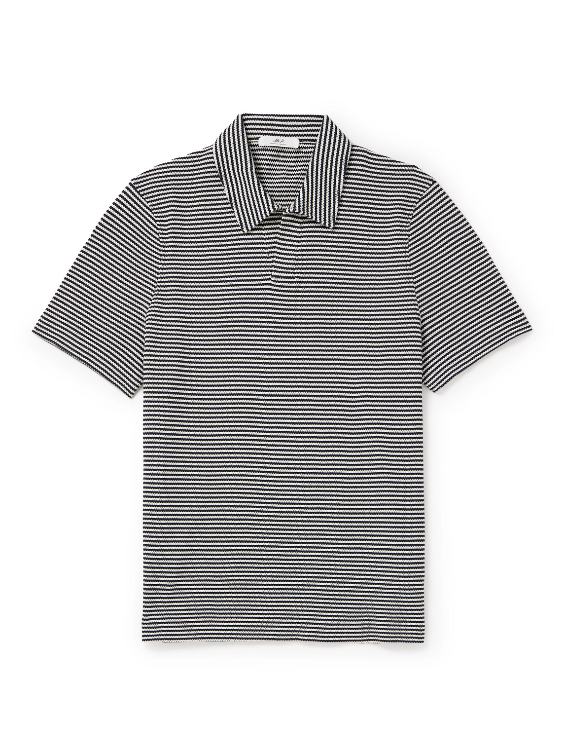 Mr P. - Striped Organic Cotton Polo Shirt - Men - Blue - XL von Mr P.