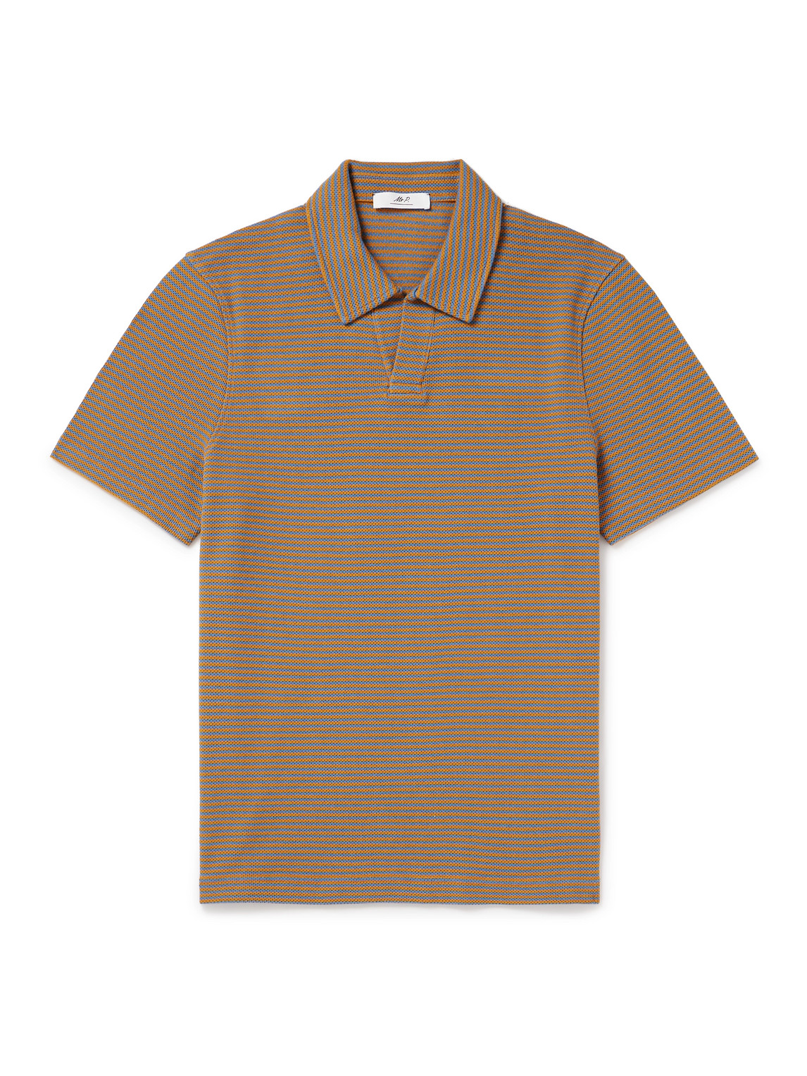 Mr P. - Striped Organic Cotton Polo Shirt - Men - Neutrals - XL von Mr P.