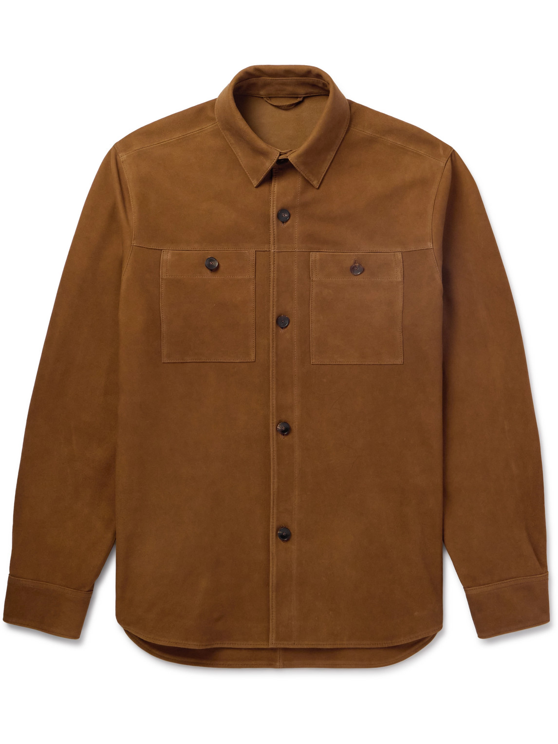 Mr P. - Suede Overshirt - Men - Brown - M von Mr P.