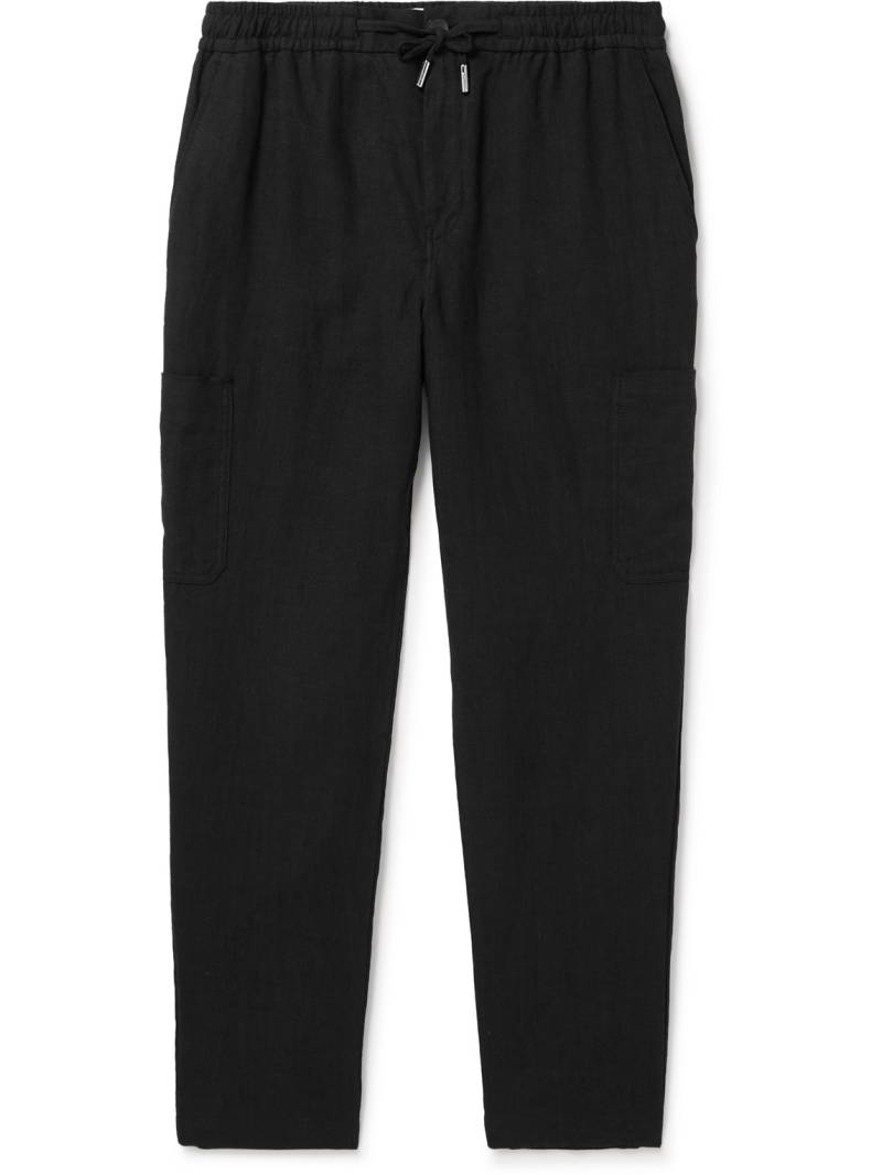 Mr P. - Tapered Linen Drawstring Cargo Trousers - Men - Black - 34 von Mr P.