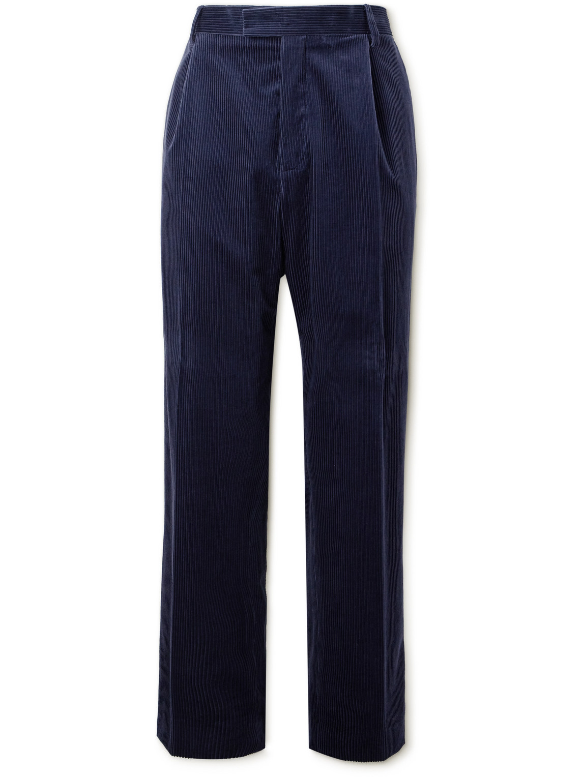 Mr P. - Tapered Pleated Cotton and Cashmere-Blend Corduroy Trousers - Men - Blue - 28 von Mr P.