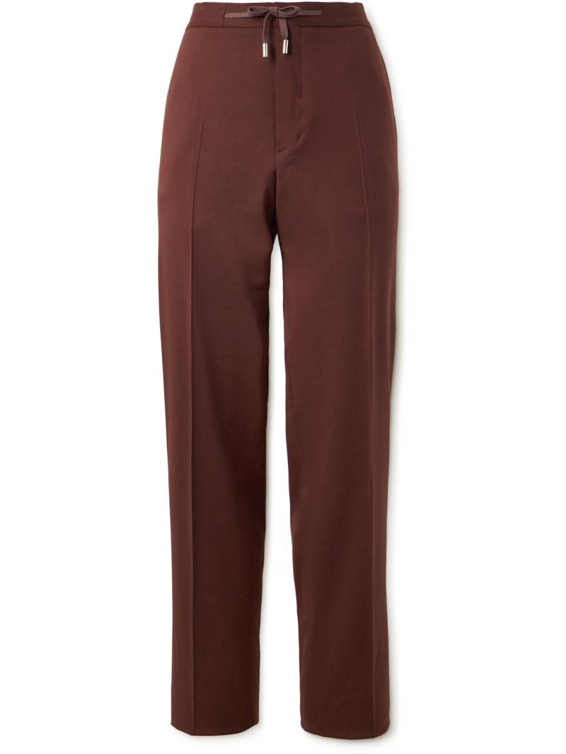 Mr P. - Tapered Wool-Twill Drawstring Trousers - Men - Brown - 38 von Mr P.