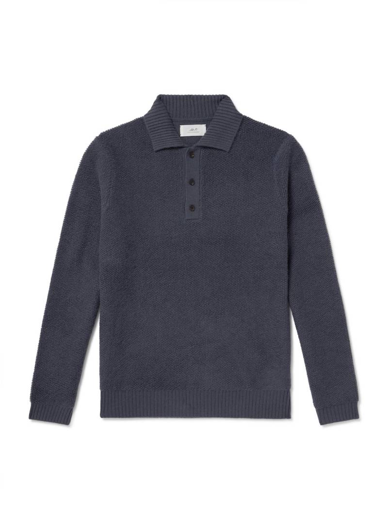 Mr P. - Textured-Cashmere Polo Shirt - Men - Black - M von Mr P.