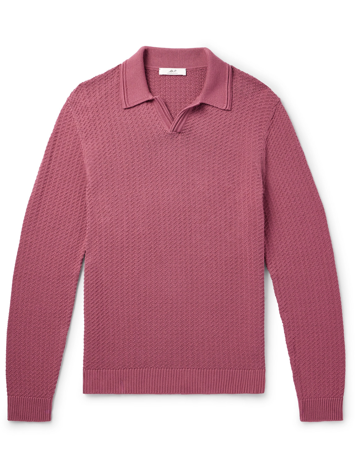 Mr P. - Textured Organic Cotton Polo Shirt - Men - Pink - S von Mr P.