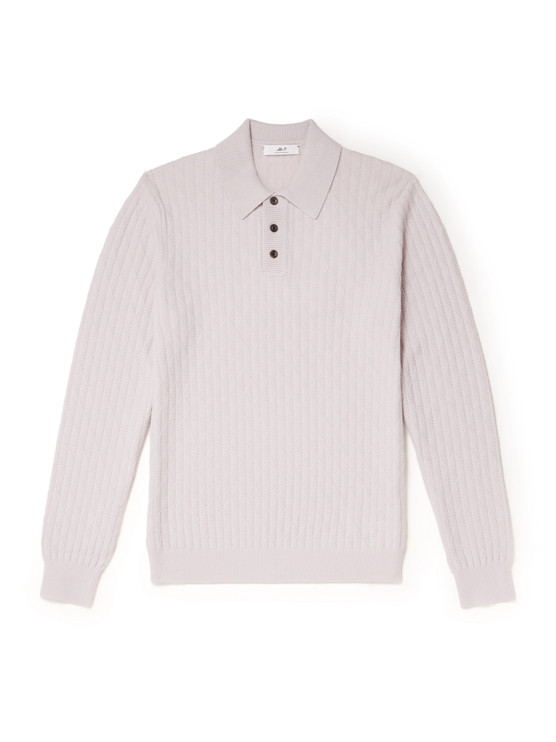 Mr P. - Textured Wool and Camel-Blend Polo Shirt - Men - Gray - XL von Mr P.