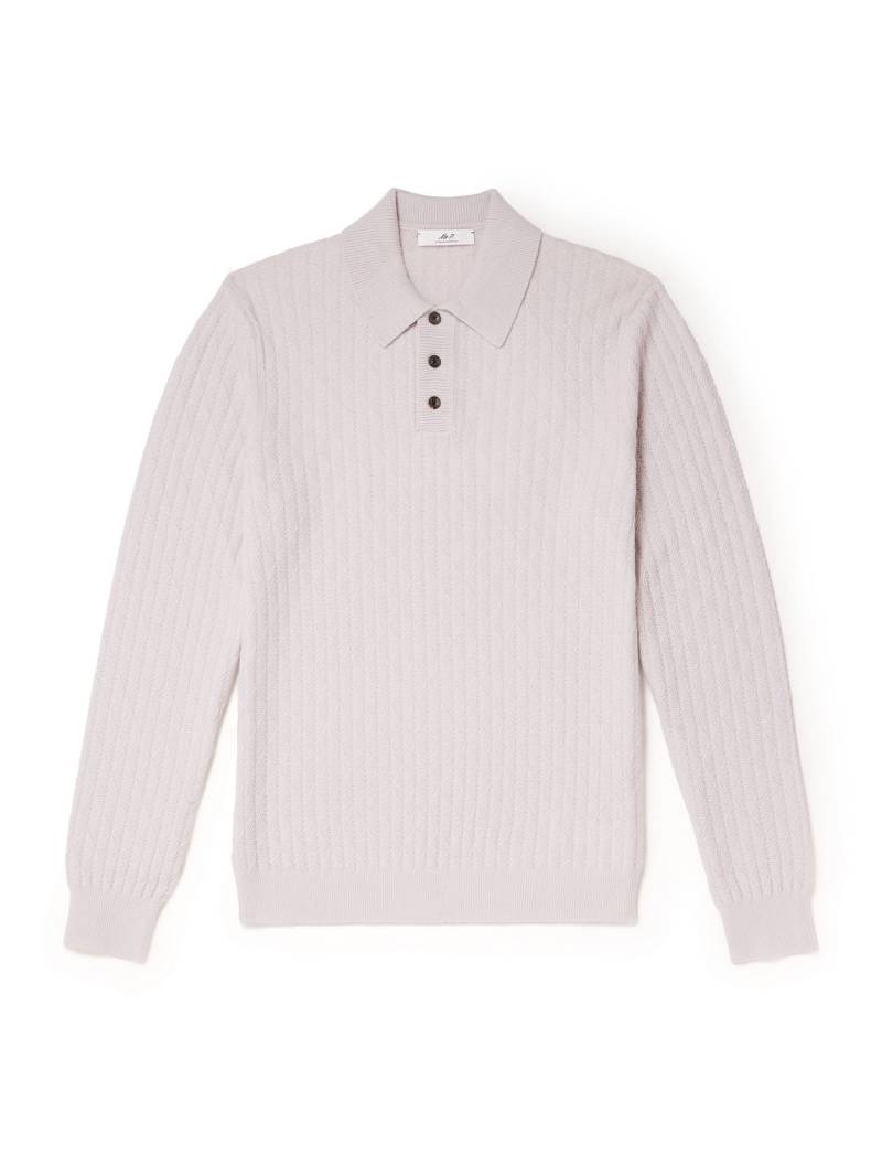 Mr P. - Textured Wool and Camel-Blend Polo Shirt - Men - Gray - XL von Mr P.