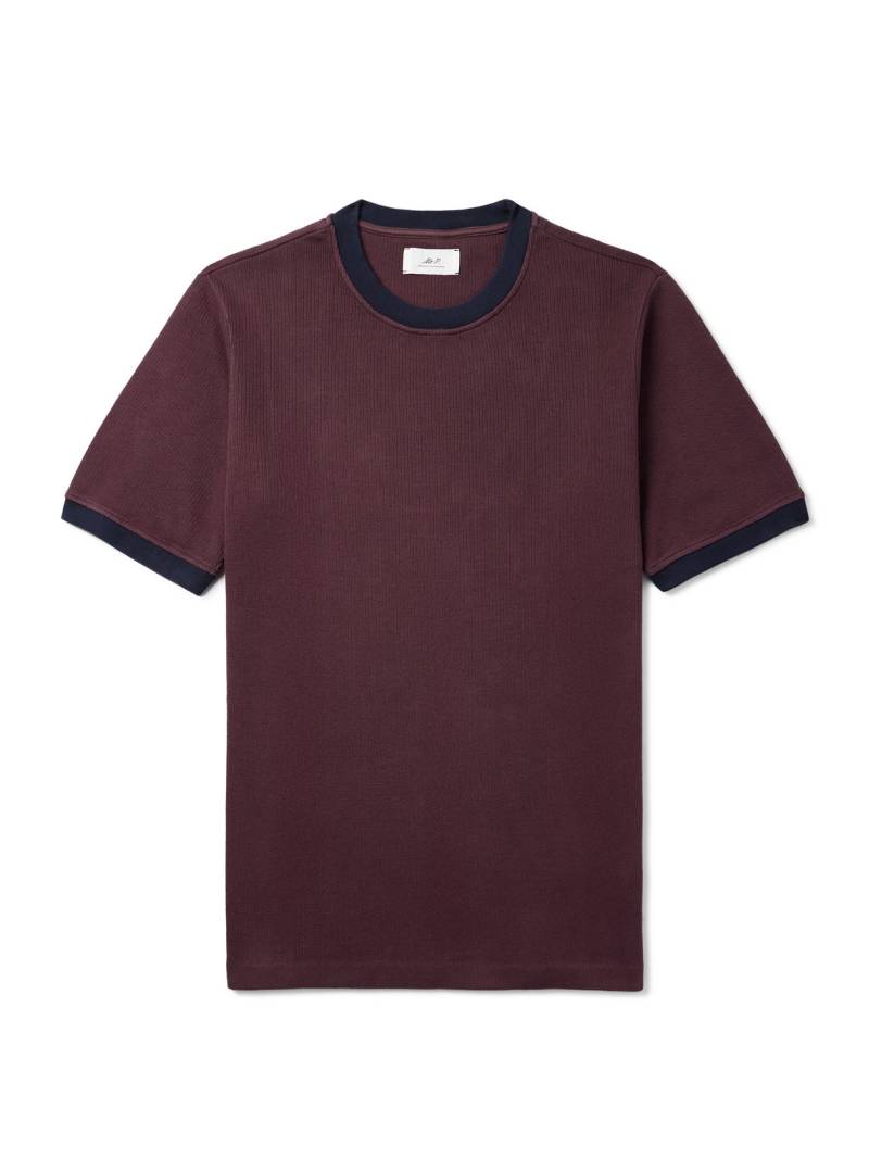 Mr P. - Two-Tone Organic Cotton-Jersey T-Shirt - Men - Purple - L von Mr P.