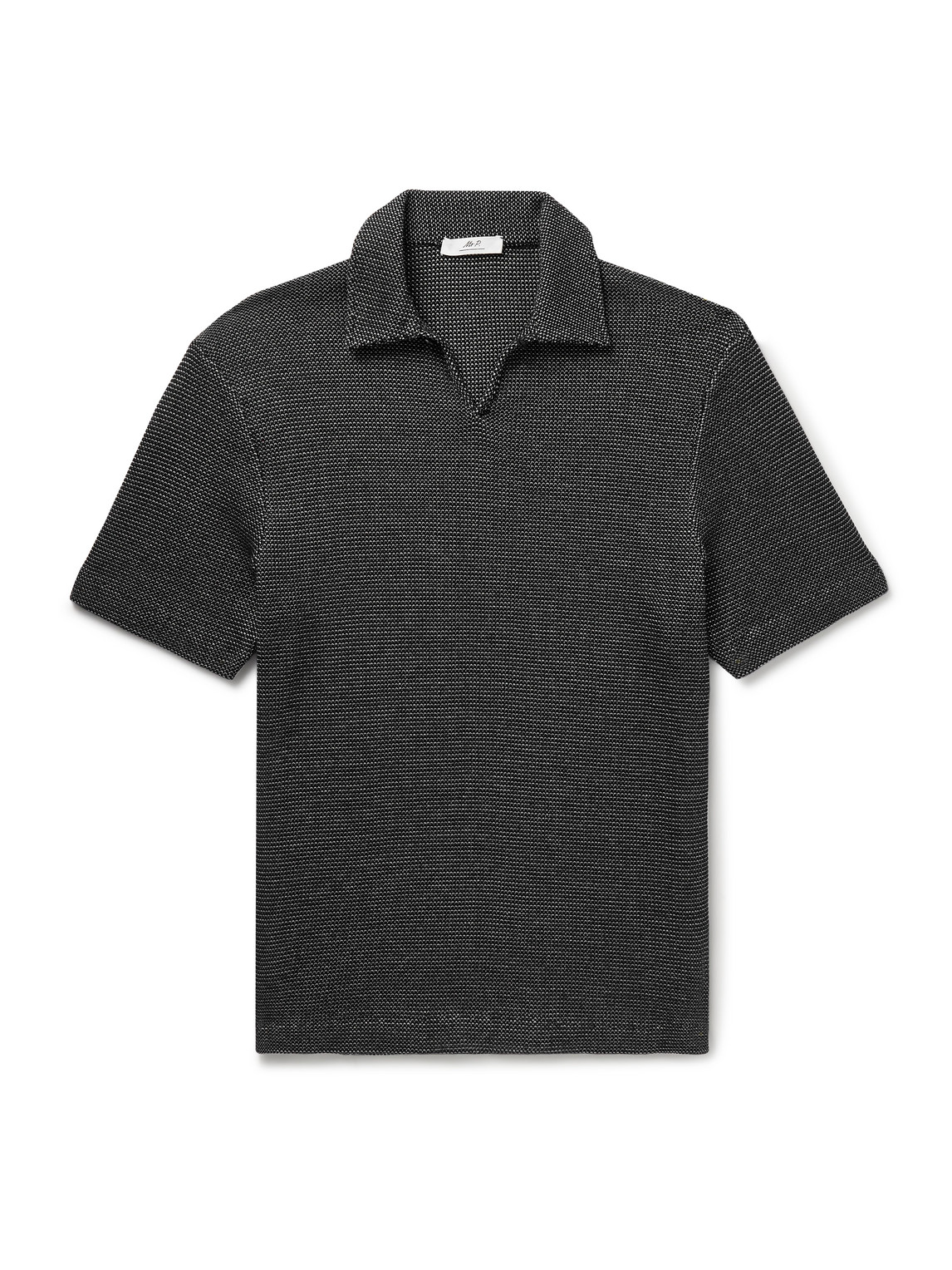 Mr P. - Waffle-Knit Cotton Polo Shirt - Men - Black - XS Mr P. - Waffle-Knit Cotton Polo Shirt - Men - Black - XS von Mr P.