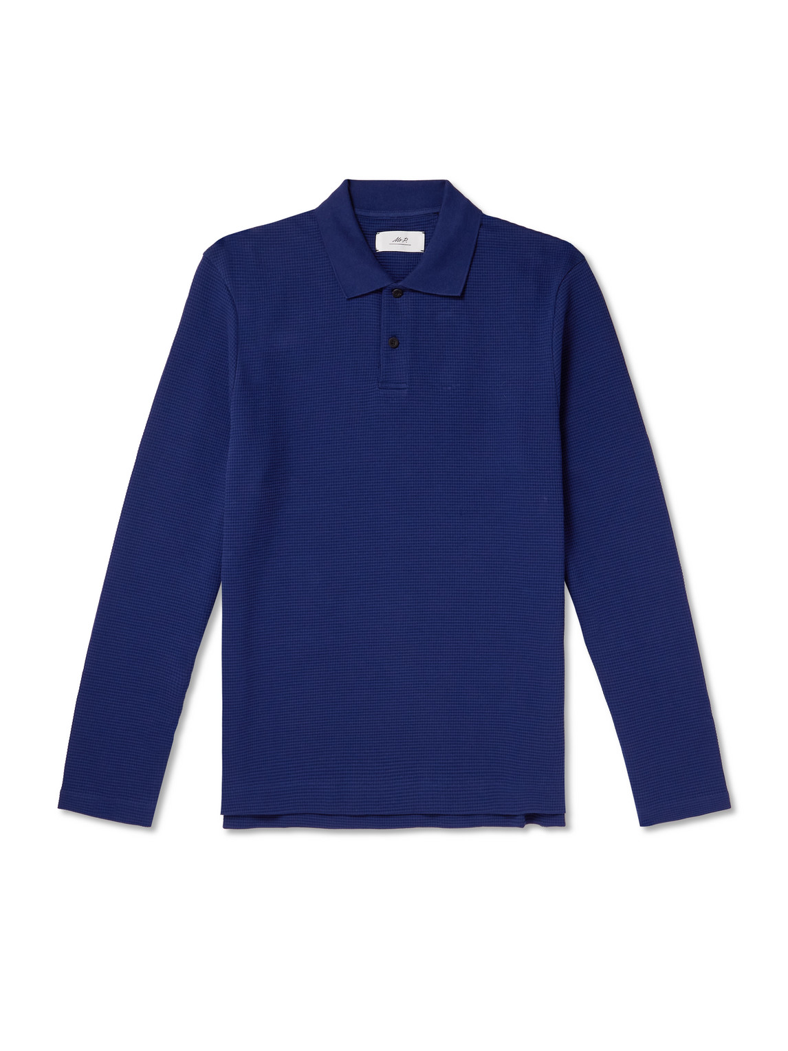 Mr P. - Waffle-Knit Organic Cotton-Jersey Polo Shirt - Men - Blue - XS Mr P. - Waffle-Knit Organic Cotton-Jersey Polo Shirt - Men - Blue - XS von Mr P.
