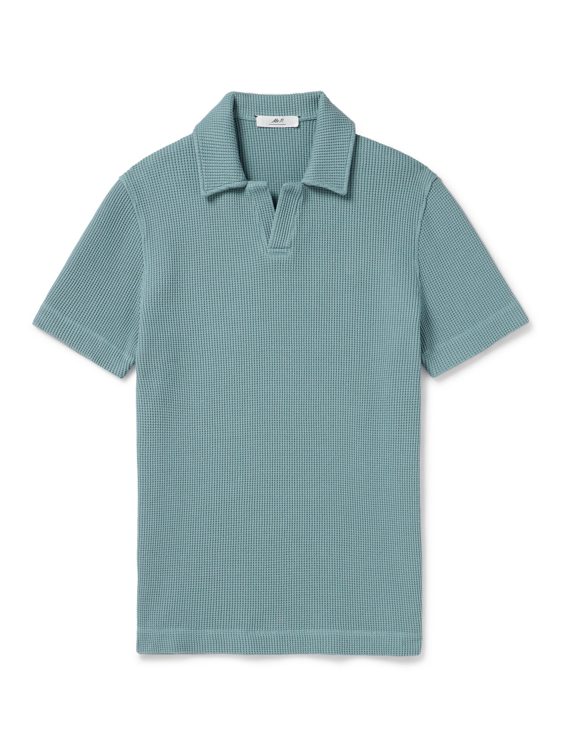 Mr P. - Waffle-Knit Organic Cotton Polo Shirt - Men - Blue - XL von Mr P.