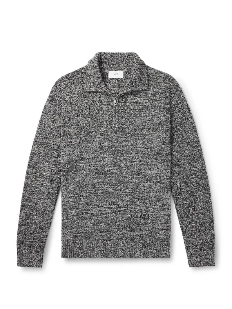 Mr P. - Wool and Cashmere-Blend Half-Zip Sweater - Men - Black - XL von Mr P.