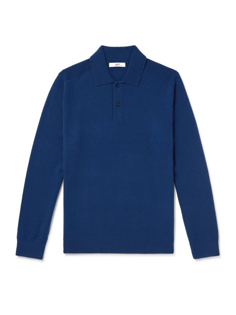 Mr P. - Wool and Cashmere-Blend Polo Shirt - Men - Blue - XS Mr P. - Wool and Cashmere-Blend Polo Shirt - Men - Blue - XS von Mr P.