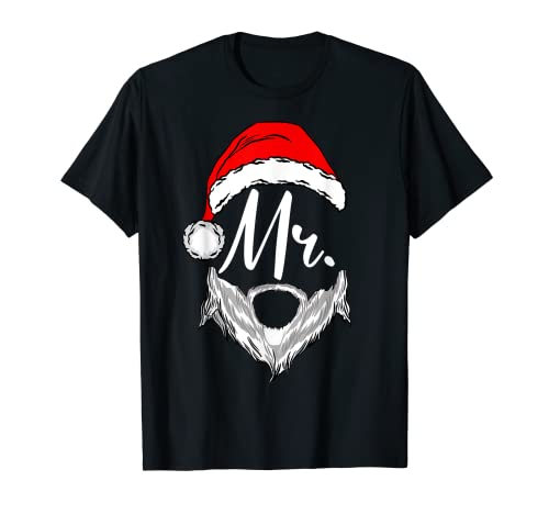 Herren Mr Santa Claus Outfit Passende Paare Weihnachten T-Shirt von Mr and Mrs Santa Claus Couples Matching Christmas