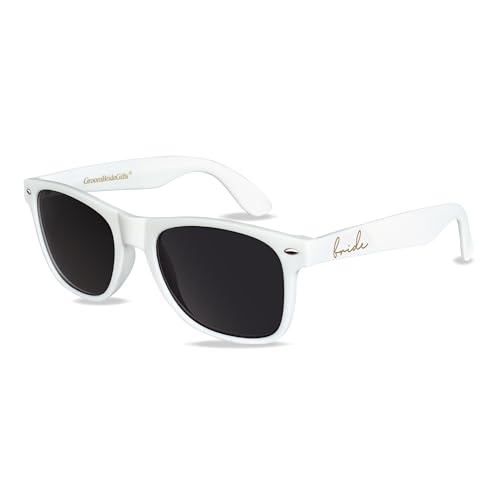 Mr&MrsGifts Polarisierte Sonnenbrille für Braut und Bräutigam, Flitterwochen, Geschenke für das Paar, Bräutigam, Sonnenbrille für Verlobung, Hochzeit, Geschenke, Weiss/opulenter Garten, Einheitsgröße von Mr&MrsGifts
