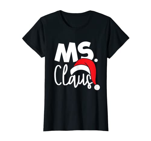 Damen Pajamas mit Aufschrift "Mr and Ms Claus" T-Shirt von Mr & Ms Santa Claus