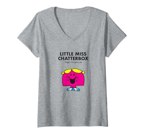 Damen Mr. Men Little Miss Chatterbox T-Shirt mit V-Ausschnitt von Mr. Men Little Miss