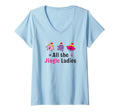 Damen Mr. Men Little Miss Princess All the Jingle Ladies Christmas T-Shirt mit V-Ausschnitt von Mr. Men Little Miss