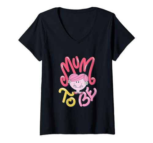 Damen Mum to be - Little Miss Hug T-Shirt mit V-Ausschnitt von Mr. Men Little Miss