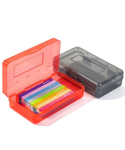Mr. Pen - Federmäppchen, 2 Stück, verschiedene Farben für Kinder, Kunststoff, Hartschalenetui, Schulbedarf, Buntstifte, kleine Aufbewahrungsbox, farbige Federmäppchen von Mr. Pen