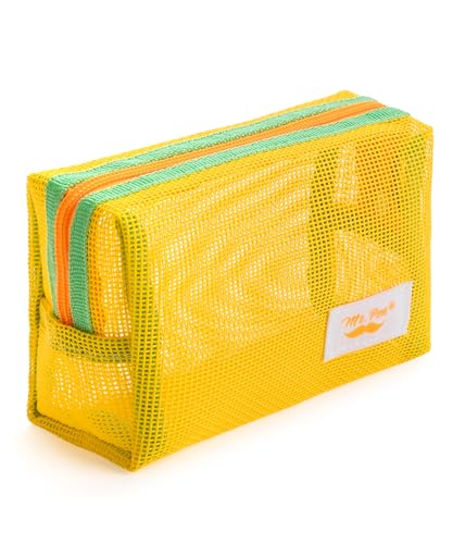 Mr. Pen - Netz-Federmäppchen, gelb, Netz-Reißverschluss-Tasche mit Reißverschluss-Taschen für Organisation, Kosmetiktasche, Geldbörse, Schulbedarf von Mr. Pen