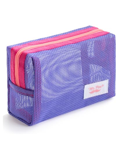 Mr. Pen - Netz-Federmäppchen, lila, Netz-Reißverschluss-Tasche mit Reißverschluss-Taschen für Organisation, Kosmetiktasche, Geldbörse, niedliche Make-up-Tasche von Mr. Pen
