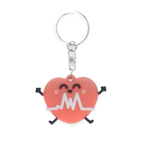 Mr Wonderful - Schlüsselanhänger in Herzform mit Elektrokardiogramm - aus Gummi - für Gesundheitspersonal von Mr. Wonderful