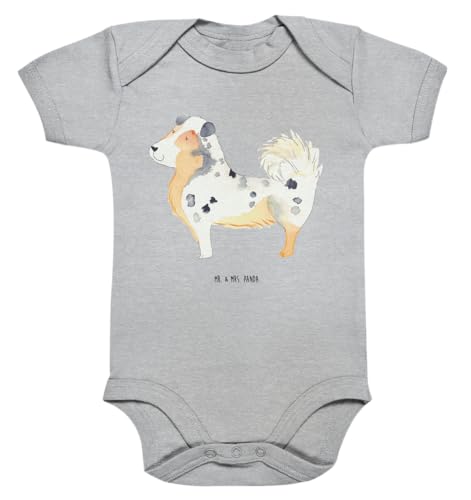 Mr. & Mrs. Panda 12. - 18. Monat Organic Baby Body Australien Shepherd - Geschenk, Babykleidung, Babystrampler, Hund, Baby Erstausstattung, von Mr. & Mrs. Panda