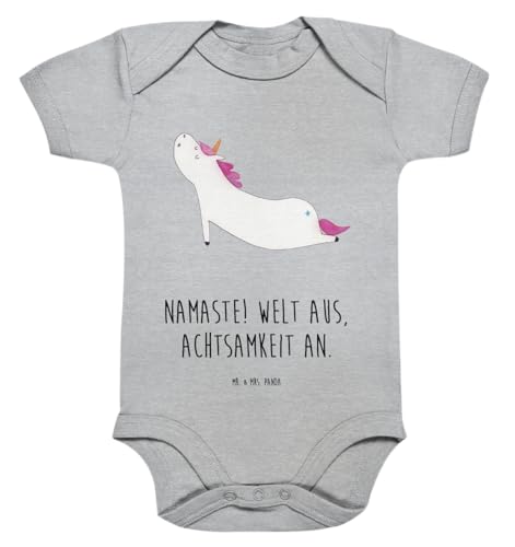 Mr. & Mrs. Panda 12. - 18. Monat Organic Baby Body Einhorn Yoga - Geschenk, Yogamatte, Unicorn, Mädchen, Einhörner, Babystrampler, Baby von Mr. & Mrs. Panda