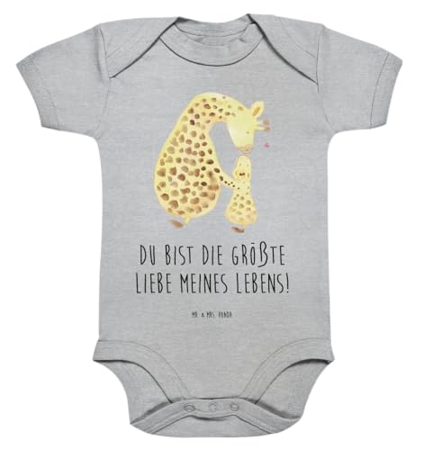 Mr. & Mrs. Panda 3. - 6. Monat Organic Baby Body Giraffe mit Kind - Geschenk, Wildtiere, Mädchen, Junge, Mama, Babykleidung, Wickelbody, Tochter, von Mr. & Mrs. Panda