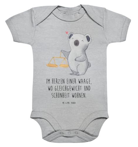 Mr. & Mrs. Panda 3. - 6. Monat Organic Baby Body Waage Astrologie - Geschenk, Geschenk zum Geburtstag, Tierkreiszeichen, Sternzeichen, Mädchen, Baby von Mr. & Mrs. Panda