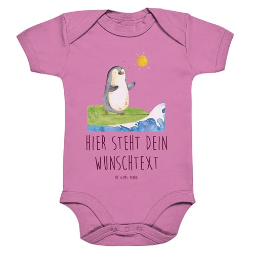 Mr. & Mrs. Panda 3. - 6. Monat Personalisierter Baby Body Pinguin Surfer - Personalisierte Geschenke, Wellen reiten, Personalisierte Baby von Mr. & Mrs. Panda