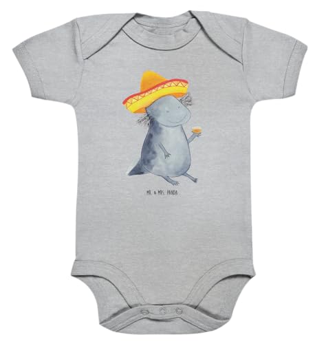 Mr. & Mrs. Panda 12. - 18. Monat Organic Baby Body Axolotl Tequila - Geschenk, Mädchen, Babykleidung, Urlaub, Sombrero, Schwanzlurch, Molch, feiern, von Mr. & Mrs. Panda