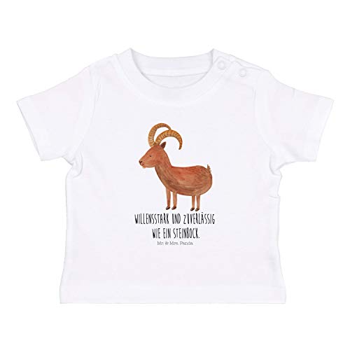 Mr. & Mrs. Panda 6-12 Monate Baby T-Shirt Sternzeichen Steinbock - Geschenk, Geschenk Dezember, Motiv, Tierkreiszeichen, Steinbock Geschenk, von Mr. & Mrs. Panda
