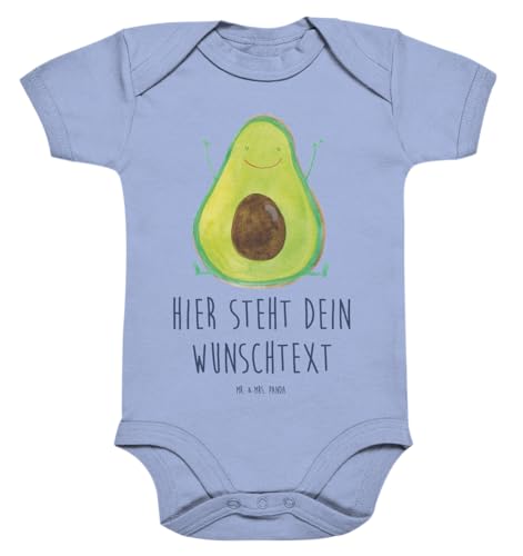 Mr. & Mrs. Panda 6. - 12. Monat Personalisierter Baby Body Avocado Happy - Personalisierte Geschenke, Chaos, Veggie, Junge, Personalisierte Baby von Mr. & Mrs. Panda