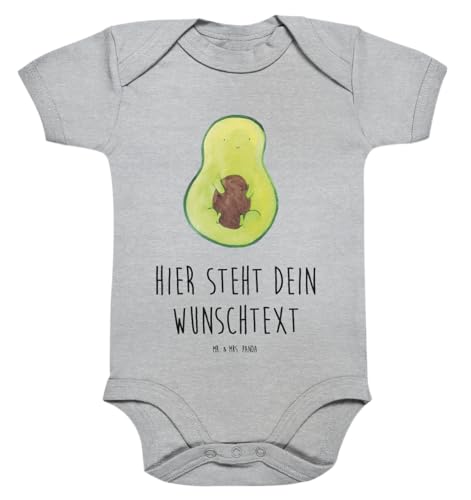 Mr. & Mrs. Panda 6. - 12. Monat Personalisierter Baby Body Avocado mit Kern - Personalisierte Geschenke, Personalisierte Babykleidung, Spruch Leben, von Mr. & Mrs. Panda