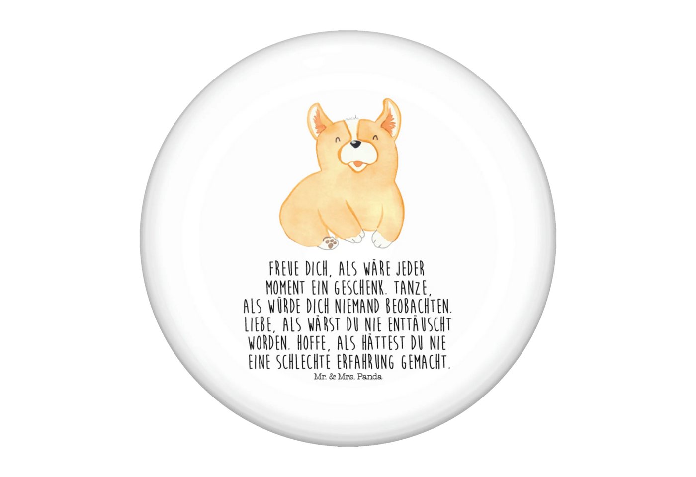 Mr. & Mrs. Panda Anstecknadel Corgie - Weiß - Geschenk, Lebensfreude, Welsh Corgi Pembroke, Hundera (Packung, 1-tlg., 50mm Button Corgie), Symbol für Freundschaft von Mr. & Mrs. Panda